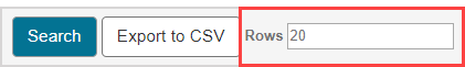 Rows field after the "Export to CSV" button.